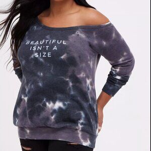 Torrid Graphic Classic Fit Cozy Fleece Off-Shoulder Sweatshirt NWT NEW 4x